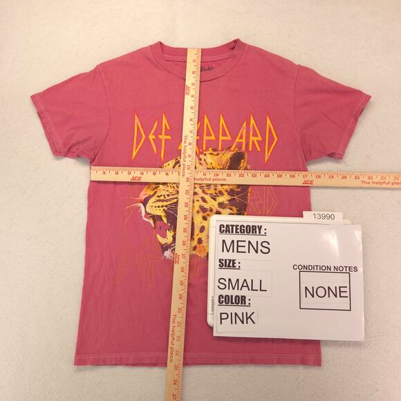 Def Leppard Band Graphic Crew Neck T Shirt Adult Mens Size Small S Pink - Picture 5 of 9